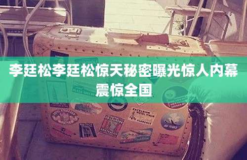 李廷松李廷松惊天秘密曝光惊人内幕震惊全国