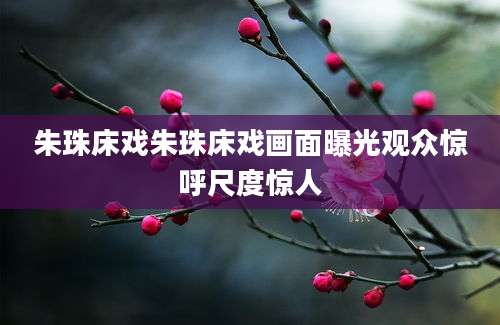 朱珠床戏朱珠床戏画面曝光观众惊呼尺度惊人