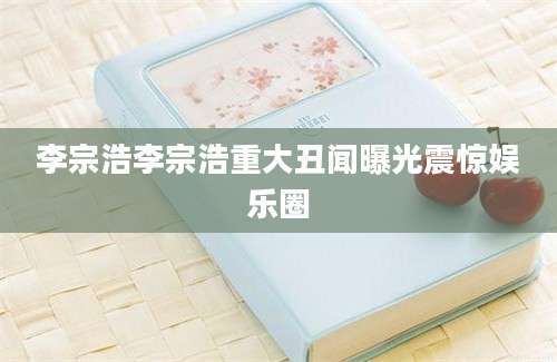 李宗浩李宗浩重大丑闻曝光震惊娱乐圈