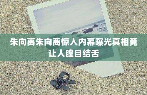 朱向离朱向离惊人内幕曝光真相竟让人瞠目结舌