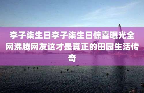 李子柒生日李子柒生日惊喜曝光全网沸腾网友这才是真正的田园生活传奇