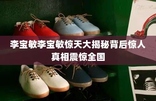 李宝敏李宝敏惊天大揭秘背后惊人真相震惊全国