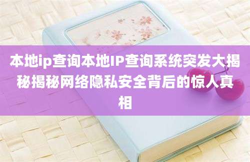 本地ip查询本地IP查询系统突发大揭秘揭秘网络隐私安全背后的惊人真相