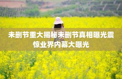 未删节重大揭秘未删节真相曝光震惊业界内幕大曝光