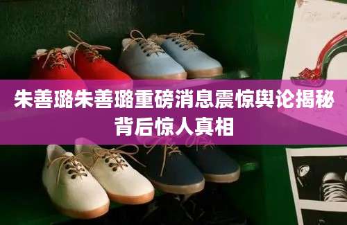 朱善璐朱善璐重磅消息震惊舆论揭秘背后惊人真相