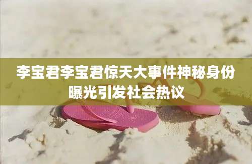 李宝君李宝君惊天大事件神秘身份曝光引发社会热议