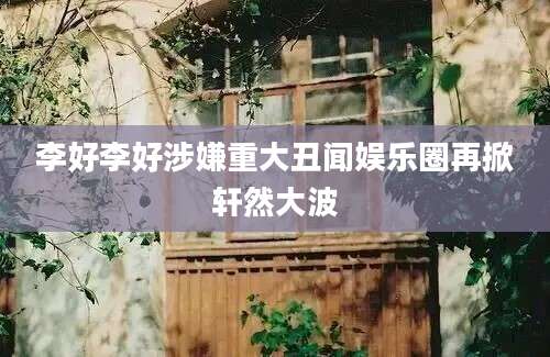 李好李好涉嫌重大丑闻娱乐圈再掀轩然大波