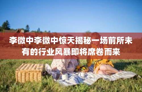 李微中李微中惊天揭秘一场前所未有的行业风暴即将席卷而来