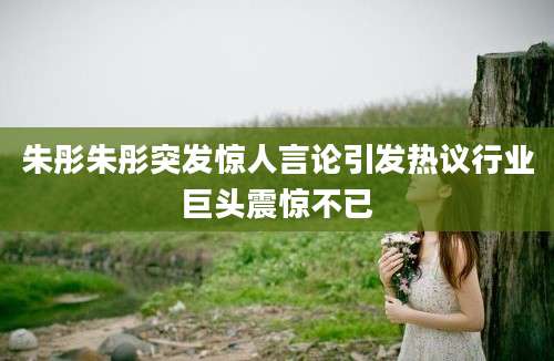 朱彤朱彤突发惊人言论引发热议行业巨头震惊不已
