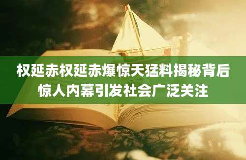 权延赤权延赤爆惊天猛料揭秘背后惊人内幕引发社会广泛关注