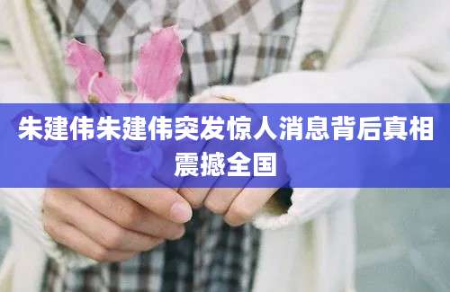 朱建伟朱建伟突发惊人消息背后真相震撼全国