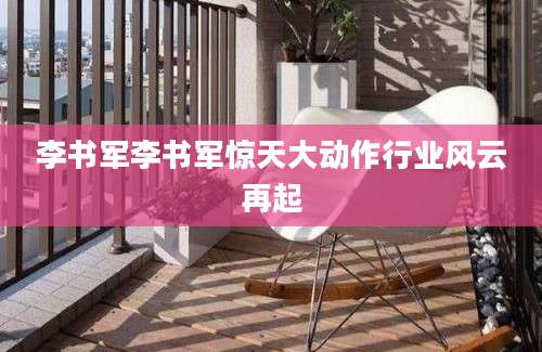 李书军李书军惊天大动作行业风云再起