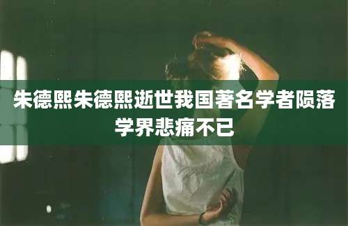 朱德熙朱德熙逝世我国著名学者陨落学界悲痛不已