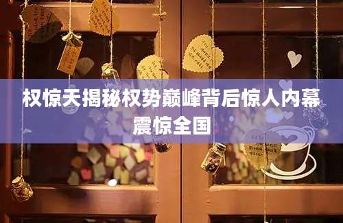 权惊天揭秘权势巅峰背后惊人内幕震惊全国