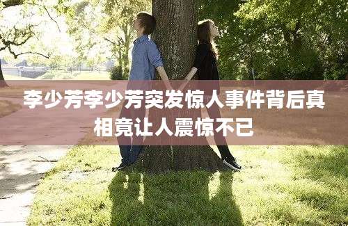 李少芳李少芳突发惊人事件背后真相竟让人震惊不已