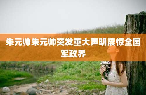 朱元帅朱元帅突发重大声明震惊全国军政界