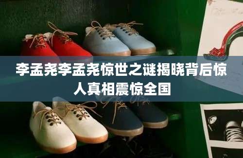 李孟尧李孟尧惊世之谜揭晓背后惊人真相震惊全国