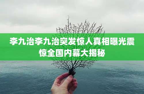 李九治李九治突发惊人真相曝光震惊全国内幕大揭秘