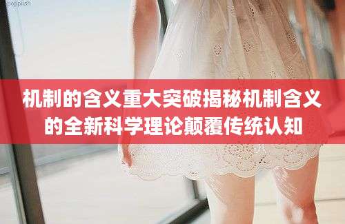 机制的含义重大突破揭秘机制含义的全新科学理论颠覆传统认知