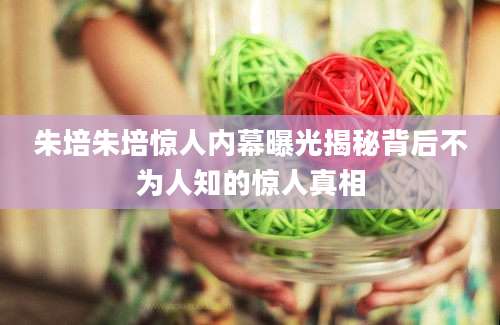 朱培朱培惊人内幕曝光揭秘背后不为人知的惊人真相