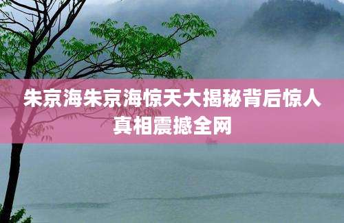 朱京海朱京海惊天大揭秘背后惊人真相震撼全网