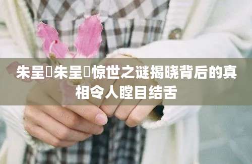 朱呈镕朱呈镕惊世之谜揭晓背后的真相令人瞠目结舌