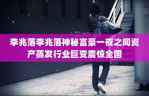 李兆落李兆落神秘富豪一夜之间资产蒸发行业巨变震惊全国