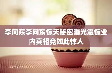 李向东李向东惊天秘密曝光震惊业内真相竟如此惊人
