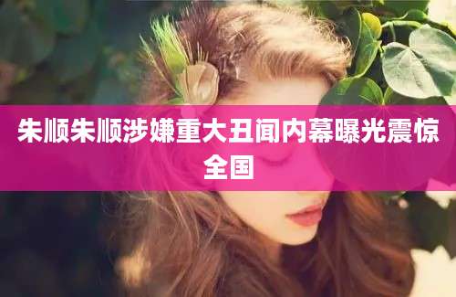 朱顺朱顺涉嫌重大丑闻内幕曝光震惊全国