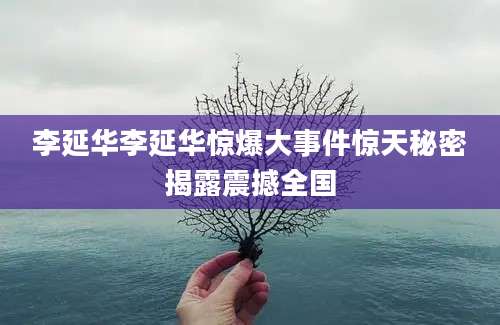 李延华李延华惊爆大事件惊天秘密揭露震撼全国
