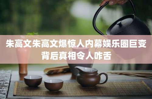 朱高文朱高文爆惊人内幕娱乐圈巨变背后真相令人咋舌