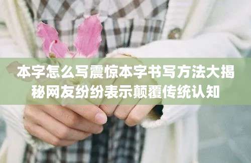 本字怎么写震惊本字书写方法大揭秘网友纷纷表示颠覆传统认知