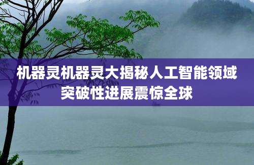 机器灵机器灵大揭秘人工智能领域突破性进展震惊全球